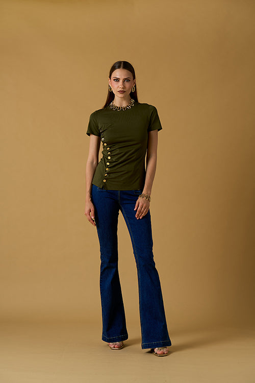 T-shirt bottoni apribile