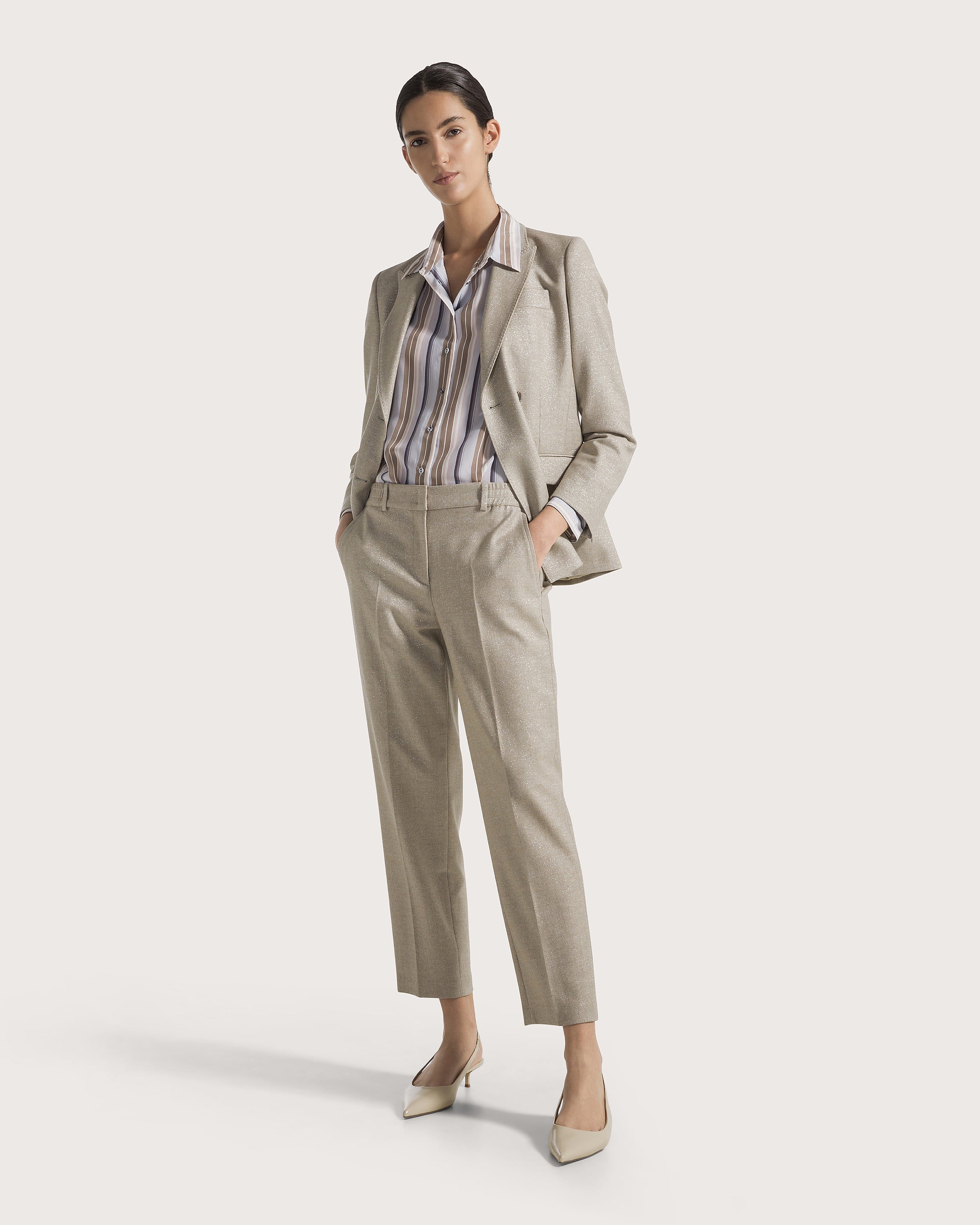 Pantalone Seventy in flanella lurex